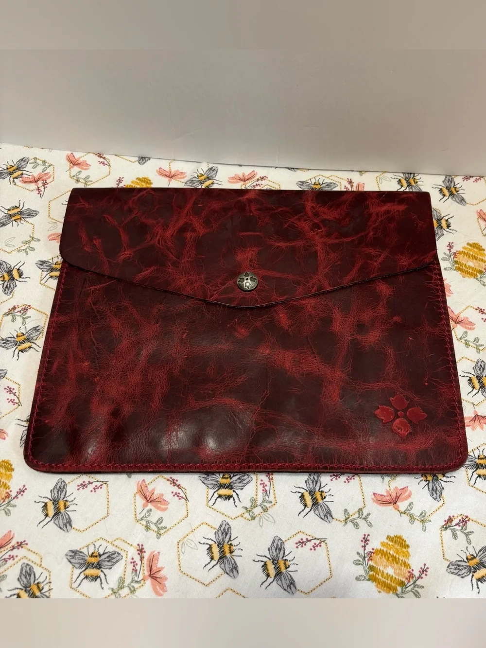 NWT Red Leather Envelope Sleeve Clutch for Women